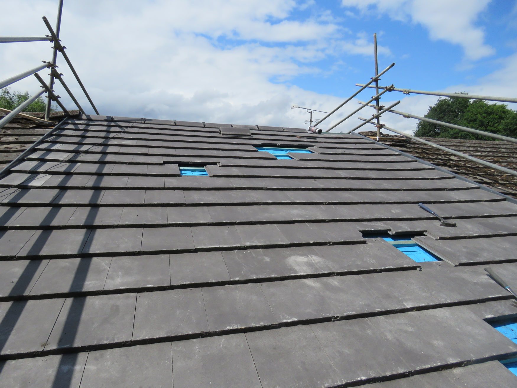 Natural slate roof repair in Polperro