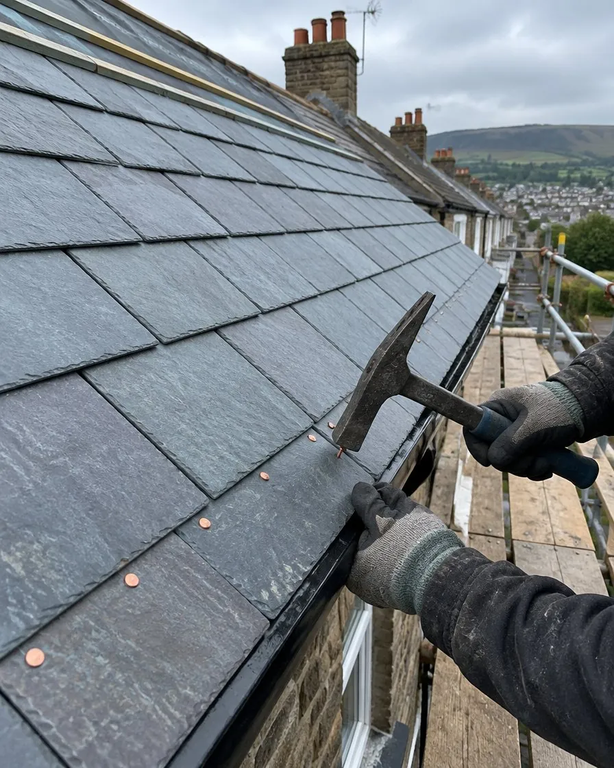 Slate roofing in Polperro